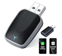 【2025 Wireless CarPlay Adapter】2in1 CarPlay Wireless Adapter - CarPlay & Android Auto Wireless Adapter - For Cars from 2017+ For iPhone iOS 10+/Android 11+ Connection USB/Type-C - Fast Plug & Play