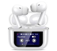 2025 Wireless Earbuds with Touch Screen, IPX7 Waterproof Wireless Earphones, ANC+ENC Noise Cancelling Earbuds, In Ear Buds with Touchsceen, HIFI Stereo, Gym Sleep Sport Bud, Gifts, White
