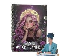 2025 Witch Planner Novelty Witch Cover Weekly Monthly Planner 2025 Planner Weekly And Monthly, Novelty A4 Work Book, Monthly And Weekly Tracking Notebook