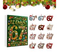 2025 with 67 Christmas Decorations | 12 Days Acrylic 2D Funny Party Supplies - Christmas Countdown Decorations - For Autumn Winter Daily Party Holiday Ca