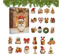 2025 with Christmas Ornaments, 2D Acrylic Festive Decorations | 24 Days Countdown Advent Decorations | Office Living Room Study Bedroom Wall Shelf Window Sill