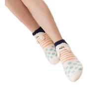 2025 Women's and Winter Korean Three Cake Socks with Pearl Velvet in The Tube Women's Socks Pug Christmas Stocking (BU2, One Size)