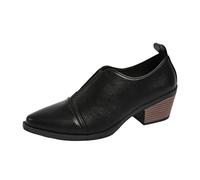 2025 Womens Ankle Boots Chunky Stacked Heel Slip on Shoes Faux Suede Side Zipper Casual Western Booties Rain Boots Women 9 (Black2, 5.5)