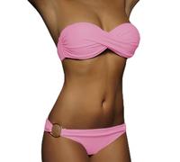 2025 Women's Bikini Sets with Removable Straps High Waist Metal Ring Swimsuit Two Piece Swimsuits Tight Jumper Men, pink, XL