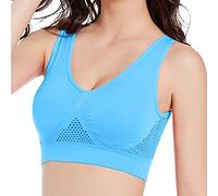 2025 Women's Bra Push Bralette Plus Size 1/2/3 Pack Double Support for Large Bust Bras Girls Yoga Sexy V-Neck Lace Full Seamless Sky Blue