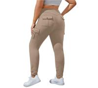 2025 Women's Cargo Trousers, Medium Waist, Elasticity, Multi-Pockets, Slim Fit, Solid Colour, Casual Tights Chic and Elegant Classic, Passe-partout Pants for Hiking
