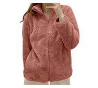 2025 Women's Fleece Winter Warm Jackets with Zipper Oversized Short Bedroom Teddy Sherpa Fleece Jacket with Hoods Solid Color Plush Mid Length Coat Comfortable Winter Autumn Windproof Outwear 3x Navy