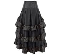 2025 Women's Gothic Skirt Ruffles - Asymmetrical Pirate Skirt Large Size Flowy Chic Elegant Medieval Renaissance Vintage Steampunk Casual Courtyard Cosplay Patchwork Skirt for Halloween Carnival