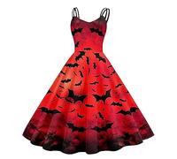 2025 Women's Halloween Dress Straps- Vintage Printed Dress Loose Hem Flowy Classics Chic Renaissance Medieval Cosplay Victorian Clothing Sexy Comfortable Court Carnival Long Dress