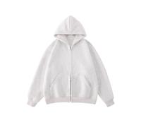 2025 Women's Hoodies Double Zipped- Sports Jacket Long Sleeve Solid Colour Casual Loose Regular Fit Coat Chic and Elegant Goblet Temperament Streetwear Hoodie