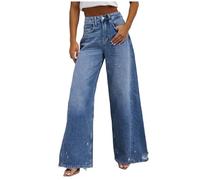 2025 Women's Jeans High Waisted Wide Straight Ripped Chic And Elegant Loose Fit Casual Flowy Streetwear Vintage Classic Comfortable Fit Temperament Palazzo Pants