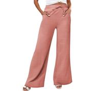 2025 Women's Linen Pants - Palazzo Pants Elastic Waist Casual Solid Color Loose Straight Classics Everyday Goblet Temperament Chic And Elegant Pants For Autumn
