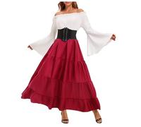 2025 Women's Medieval Dress Off the Shoulder - Ball Gown Large Size Long Sleeve Loose Flowy Vintage Renaissance Victorian Court Steampunk Cosplay Chic Halloween Carnival Corset Dress