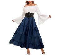2025 Women's Medieval Dress Off the Shoulder - Ball Gown Large Size Long Sleeve Loose Flowy Vintage Renaissance Victorian Court Steampunk Cosplay Chic Halloween Carnival Corset Dress
