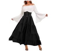 2025 Women's Medieval Dress Off the Shoulder - Ball Gown Large Size Long Sleeve Loose Flowy Vintage Renaissance Victorian Court Steampunk Cosplay Chic Halloween Carnival Corset Dress