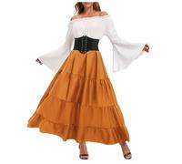 2025 Women's Medieval Dress Off the Shoulder - Ball Gown Large Size Long Sleeve Loose Flowy Vintage Renaissance Victorian Court Steampunk Cosplay Chic Halloween Carnival Corset Dress
