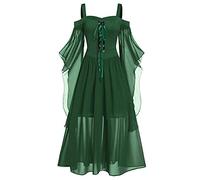 2025 Women's Medieval Dress - Women's Gothic Dress Mesh Flare Sleeve Off the Shoulder Chic and Elegant Dress Vintage Victorian Carnival Cosplay Party Evening Renaissance Costume Halloween