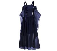 2025 Women's Medieval Dress - Women's Gothic Dress Mesh Flare Sleeve Off the Shoulder Chic and Elegant Dress Vintage Victorian Carnival Cosplay Party Evening Renaissance Costume Halloween