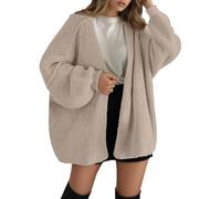 2025 Women's Oversize Sweater Lantern Sleeve Cardigan Chic Elegant Solid Color Front Opening Knit Coat Casual Loose Lightweight Soft Jackets Loose Versatile Jacket