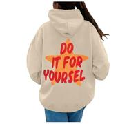2025 Women's Printed Hoodie - Oversized Long Sleeve Sweatshirt with Pocket Casual Loose Pullover Comfortable Chic and Elegant Everyday Sweatshirt