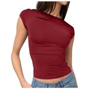 2025 Women's Sexy Short Sleeve T-Shirts - Top Women Summer Chic Elegant Slim Thin Comfortable Fit Y2K Streetwear Casual Solid Color Lightweight Soft Classics Temperament Top
