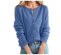 2025 Women's Short Jacket Long Sleeve Cardigan Winter Round Neck Casual Slim Fit Chic And Elegant Solid Color Comfortable Open Front Sweater Everyday Going Through Knit Coat