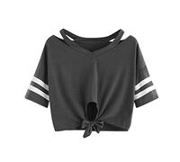 2025 Women's Short Sleeve T-Shirts V-Neck Top Women Summer Hollow Casual Comfortable Chic Elegant Classics Slim Everyday Simple Goblet Top for Outdoor Beach