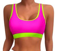 2025 Women's Sports Bra Bikini Tops Racerback Swimming Top Halterneck Swimsuits Top Padded Crop Tops Swimsuit Sols Men M, red, M