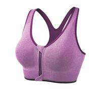 2025 Women's Sports Bra without Underwire - Large Size Zip Running Bra Shockproof Solid Color Casual Lingerie Comfortable Breathable Everyday Soft Quick Dry Yoga Bra