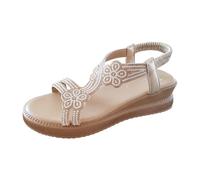 2025 Women's Summer Fashion Boho Style Sandals Toe Water Sandals for Women with Bunions And Arch Support Born (Gold, 4)