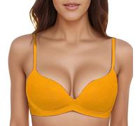 2025 Women's T-Shirt Bra with Padded Push Up Bralette Bra Without Underwire Seamless Comfortable Soft Cup Bra Women's Things, yellow, 36A/B