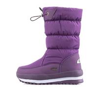 2025 Women's Winter Solid Color Thick Soled and Fleece Protective Snow Boots Slip On Boots Warm Rain (Purple, 3.5)