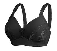 2025 Women's Work Sexy Lace Bra Comfortable Plus Fashion Size Underwear Women's Breathable Bra Together Lightning Offers Current, black, 26