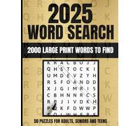 2025 Word Search Book For Adults Large Print: 2000 Words To Find, 50 Puzzles, 40 Words Per Puzzle: A Puzzle Per Page, A Solution Per Page, Easy To Read Activity Puzzle Book
