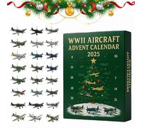 2025 WWII Aircraft Advent Calendar, 24 Days Christmas Countdown Calendar with 24 Iconic WWII Aircraft Ornaments, Aircraft Advent Calendar 2025,for Model Collectors,History Buffs (Aircraft-1pc)