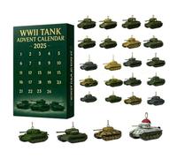 2025 WWII Tank Advent Calendar, 24 Days 24 Tanks, Christmas Countdown Contains 2D A Pendants, Unique Calendar Tank