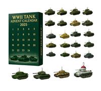2025 WWII Tank Advent Calendar, 24 Days Christmas Countdown Calendar with Iconic WW2 Tanks and Aircraft Models, Military Christmas Decoration Gift for History and War Collectors