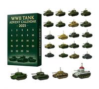 2025 WWII Tank Advent Calendar, 24 Days of 24 Iconic Tanks, Christmas Countdown Calendar 2025, 2D Acrylic Design, Suitable Gift for Model Collectors and History Buffs