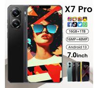 2025 X7 PRO Original Smartphone 7.0inch 5G Cell Phone Global Version Mobile Phones 6800mAh Android 15 Dual SIM Card Cellphones Black
