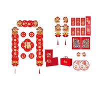 2025 Year Of The Snake Celebration Door Sticker And Silk Calendar Couplets Set For Seasonal Decoration Office Festival Decors