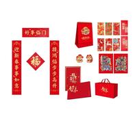 2025 Year Of The Snake Celebration Door Sticker And Silk Calendar Couplets Set For Seasonal Decoration Office Festival Decors