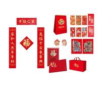 2025 Year Of The Snake Celebration Door Sticker And Silk Calendar Couplets Set For Seasonal Decoration Office Festival Decors