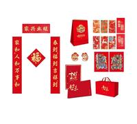 2025 Year Of The Snake Celebration Door Sticker And Silk Calendar Couplets Set For Seasonal Decoration Office Festival Decors