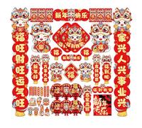2025 Year of The Snake Festival Decoration Set Antithetical Couplet Door Sticker Window Sticker Spring Festival Supplies Chinese New Year Decoration