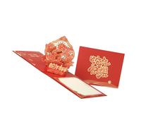 2025 Year Of The Snake Popup Card With Envelope Greeting Card For Chinese New Year Celebration Party Supplies Lunar New Greeting