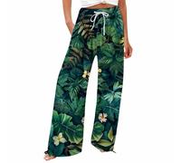 2025ial Offers Cotton Linen Trousers Casual Boho Lounge Pants Loose Wide Leg Beach Bottoms Ladies Elasticated Waist Linen Pants for Women