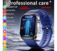 2025New ECG+PPG AI Health Diagnose Smart Watch Men Women Clock Blood Lipid BP Uric Acid Heart rate Tracker For Xiaomi Smartwatch Nursing Health Black Steel 2A