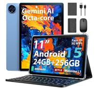 2026 11 Inch Android 15 Tablet with Keyboard - 24GB RAM, 256GB ROM, 2TB Expansion, Octa-core, 8000mAh, 5+13MP, 2.4G & 5G WiFi, GMS Certified, Gemini AI Tablets 2 in 1 with Case