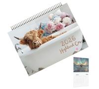 2026 12-Month Calendar with Photos on the Theme of Cows and Planner, 12 Month Calendar for 2026 - for Classroom, Living Room, Bedroom, New Year and Decoration