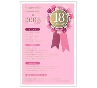 2026 18th Female Birthday Card - 2008 Was A Special Year - Age 18 Pink 9x6